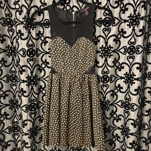 Material Girl Mesh Illusion Skater Dress